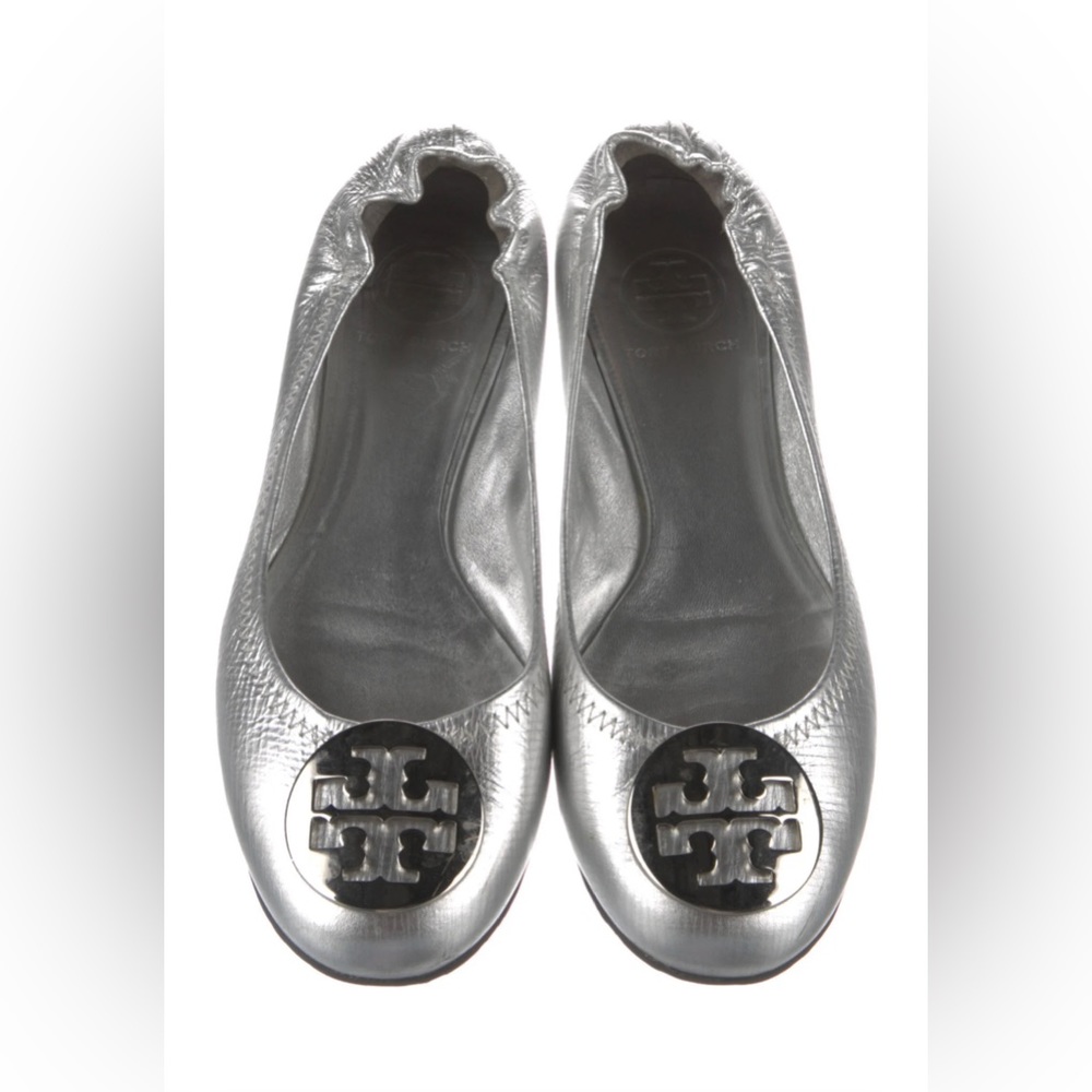 Tory Burch silver flats